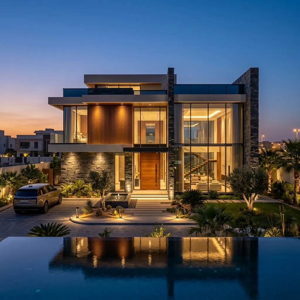 تصميم واجهات فلل مودرن بالرياض: دليلك للأناقة والفخامة